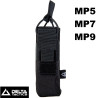 Porte-chargeur airsoft Delta Tactics noir pour chargeur MP5 MP7 MP9