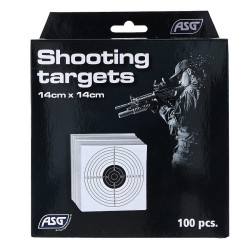 Set of 100 ASG 14x14 cm cardboard targets for shooting