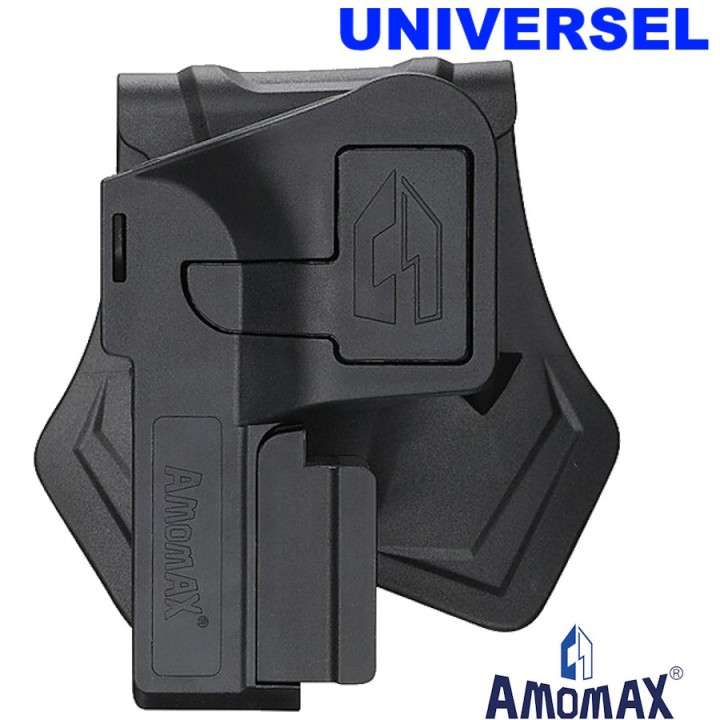 Holster universel rigide en polymère noir pour pistolet AMOMAX