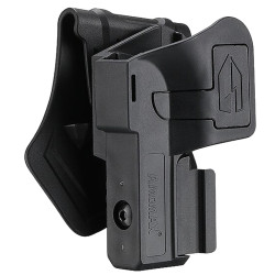 Vue latérale vis de réglage hauteur plateforme holster universel
