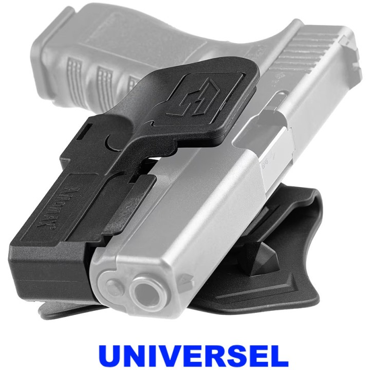 Installation inserts interchangeables pour pontet sur étui pistolet AMOMAX