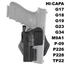 Holster ouvert avec rail compatible pistolet Glock 17 airsoft