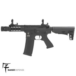 Réplique airsoft AEG Kenji Court noire vue de profil Saigo Defense
