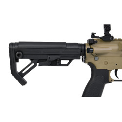 Détail crosse réglable montée sur réplique AEG Shinobi Tan