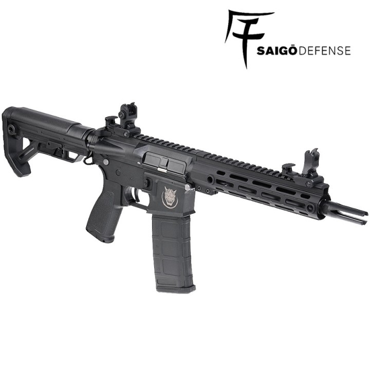 Replica airsoft AEG SHINOBI BLACK SAIGO DEFENSE, M4-M16, 130-round magazine