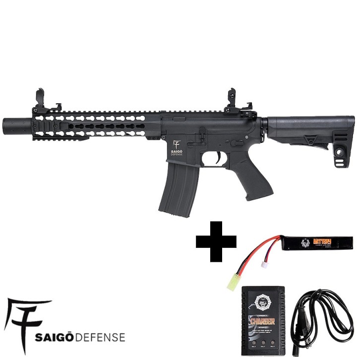 AEG KENJI LONGUE NOIR COMBO SAIGO DEFENSE - Airsoft AEG guns