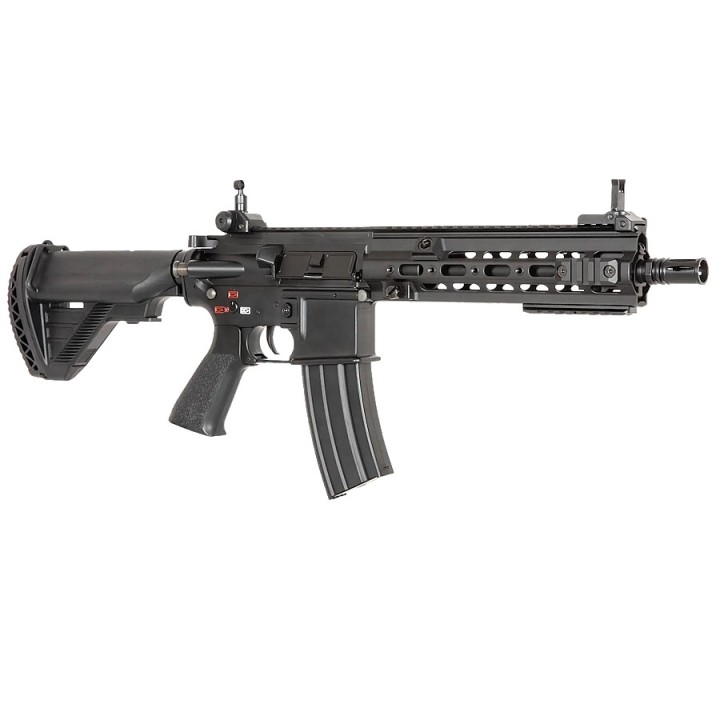 Carabine airsoft HK416 compact noir rails Picatinny RIS 4 faces
