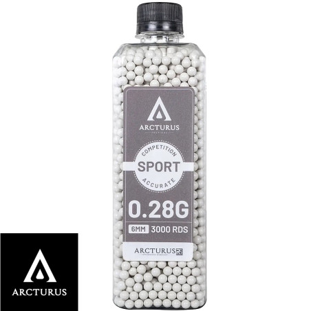 billes airsoft 0.28g Arcturus RS SPORT bouteille 3000 BBs