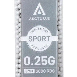 Pack économique de billes airsoft blanches Arcturus 0.25g calibre 6mm