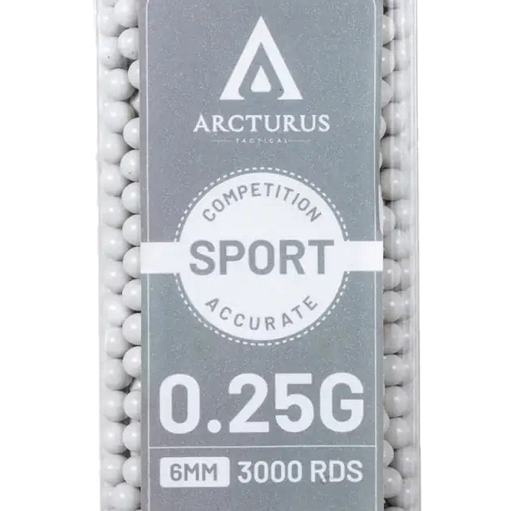 Pack économique de billes airsoft blanches Arcturus 0.25g calibre 6mm