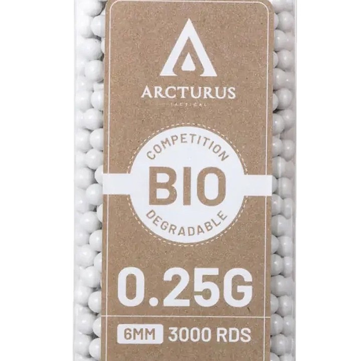 Bouteille de 3000 billes airsoft écologiques PLA 6mm 0.25g
