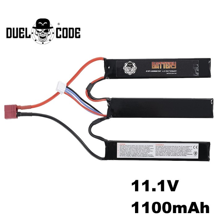 BATTERIE LIPO 11.1V 1100MAH 25C(3PC) T-DEAN DUEL CODE