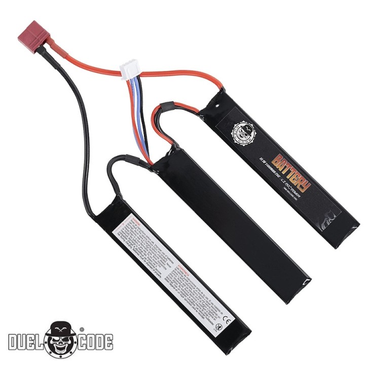 BATTERIE LIPO 11.1V 1100MAH 25C(3PC) T-DEAN DUEL CODE