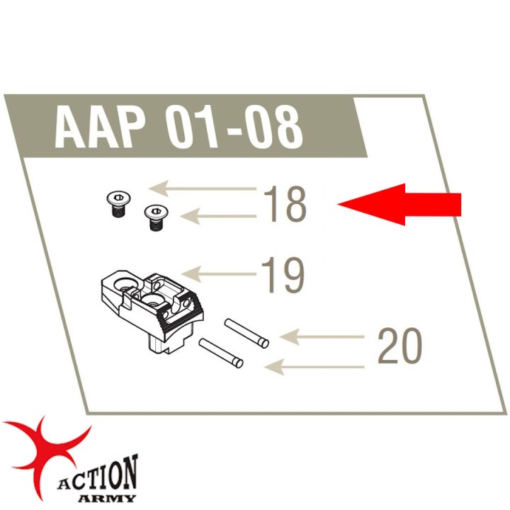 Vis AAP-01 Ref 18 - Rear Sight Screw | Action Army