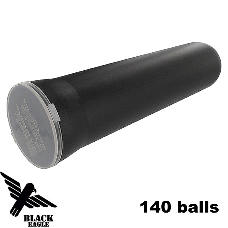 Black Eagle - Paintball Black Tube 140 Bullets .68 Caliber - Flick Lid Rapide