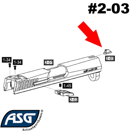 Mire avant ASG CZ75 P-07 Duty référence 2-03 pièce détachée officielle