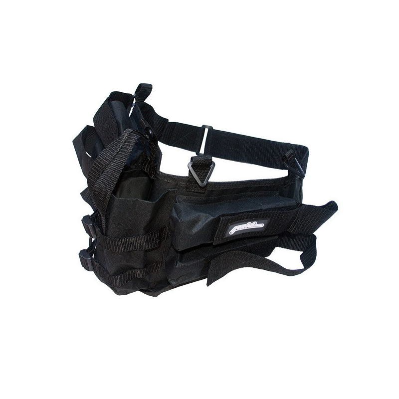 Paintball Harnais Field 4 pots + emplacement bouteille camo Horizontal