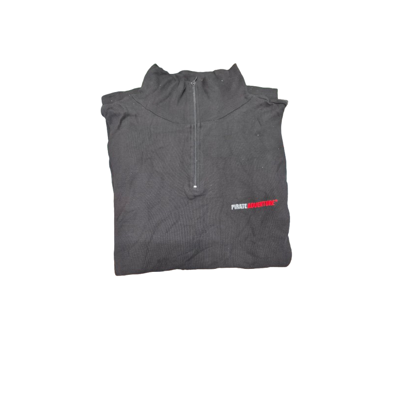 Polo Noir PIRATE - Taille 2XL (Manche Longue)