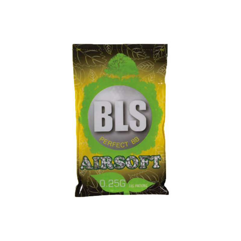 BLS BIO Airsoft Pellets 0.25g, 4000 BBs (Bag) - Black