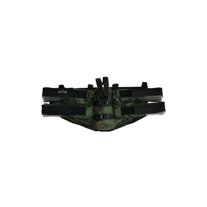 Paintball Harnais GxG 4 pots + emplacement bouteille camo Horizontal