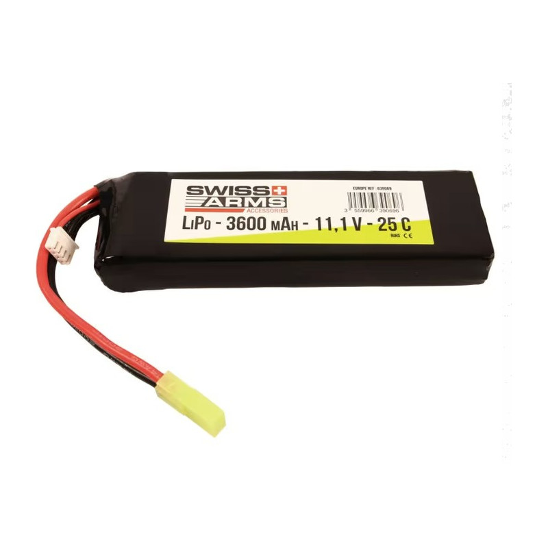 Batterie LiPo AN/PEQ 11.1v - 3600 mAh - 25C Tamiya - Swiss Arms