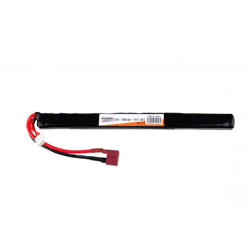 Batterie LiPo Baton 7.4v - 1200mAh - 25C - T-Dean - Swiss Arms