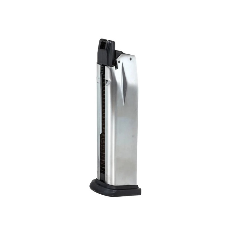 25 BBs 6mm Green Gas Magazine for XDM 4.5 Airsoft GBB - Silver - Springfield Armory / Cybergun