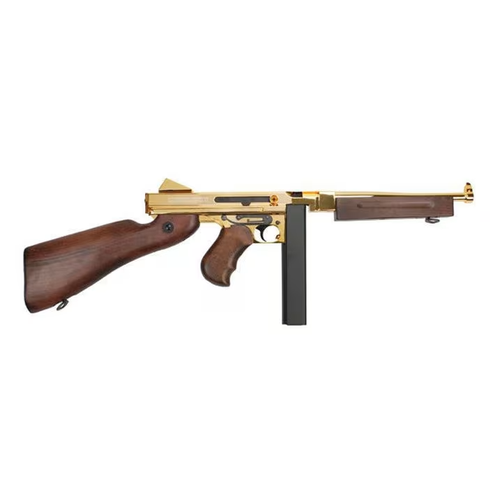 Thompson M1A1 Military AEG - Gold & Bois véritable - Cybergun / King Arms