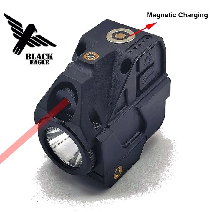 lampe laser en alliage d'aluminium durable, lampe avec viseur intégré, charge magnétique, laser rouge