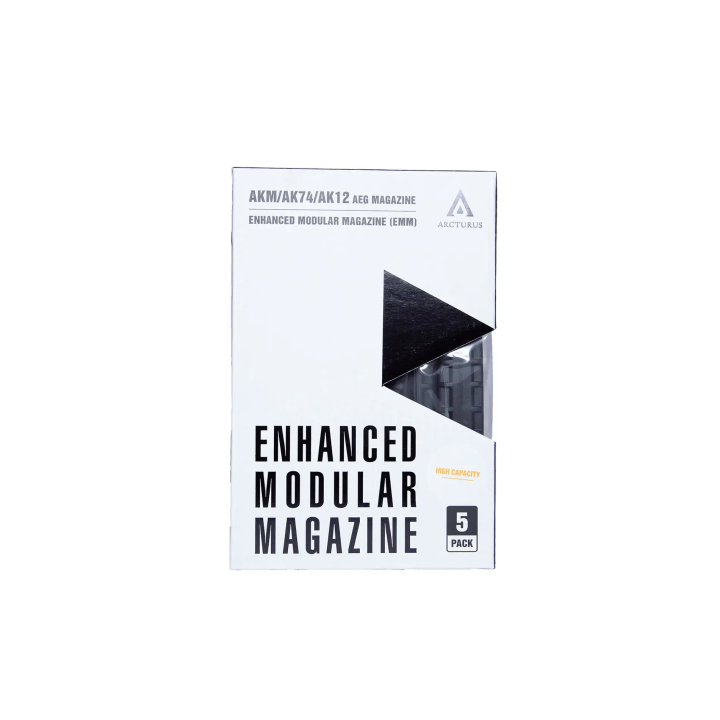 Pack of 5 - 550 BBs Hi-Cap Magazines for AK-12 AEG - Black - Arcturus