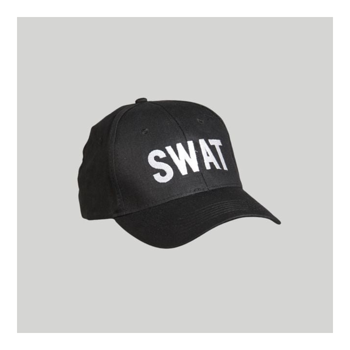 Casquette brodée SWAT noire Mil-Tec