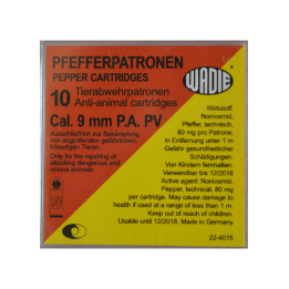 Cartouches 9 mm PA gaz Pepper Wadie lot de 10