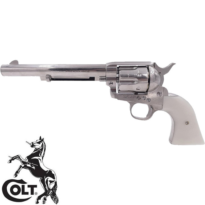 Revolver airsoft Colt SAA .45 Peacemaker full metal finition argent Cybergun