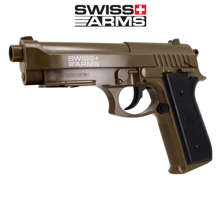 Beretta Swiss Arms PT92 CO2 Tan semi auto (2.1 joules) 4.5mm acier